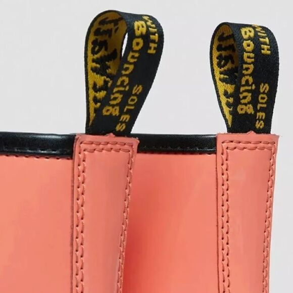 NWT Dr. Marten’s 1460 Patent Lamper Coral Pink Leather Boots Size 8 EU 39 - Picture 13 of 13